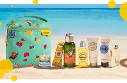Omaggio trousse fruttata con 7 cosmetici best seller su L'Occitane