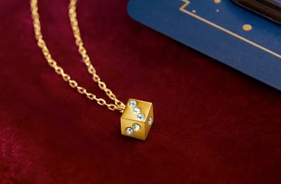 Omaggio ciondolo con cristalli Swarovski a forma di dado