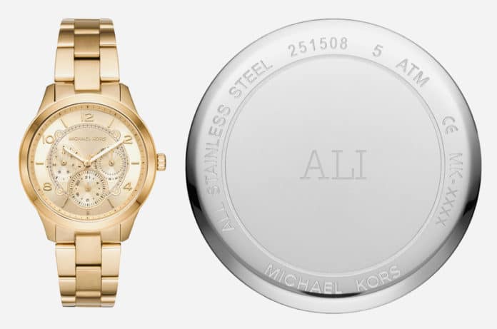 Incisione gratis orologi Michael Kors