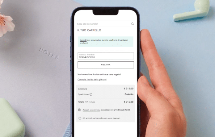 come inserire un codice sconto nel carrello di un ecommerce