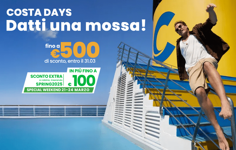 Costa Crociere: 100€ extra con il coupon Costa Days | Topnegozi Magazine