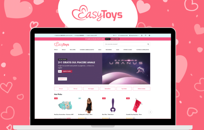 Homepage EasyToys con offerte, coupon esclusivi Topnegozi e spedizione anonima in Italia