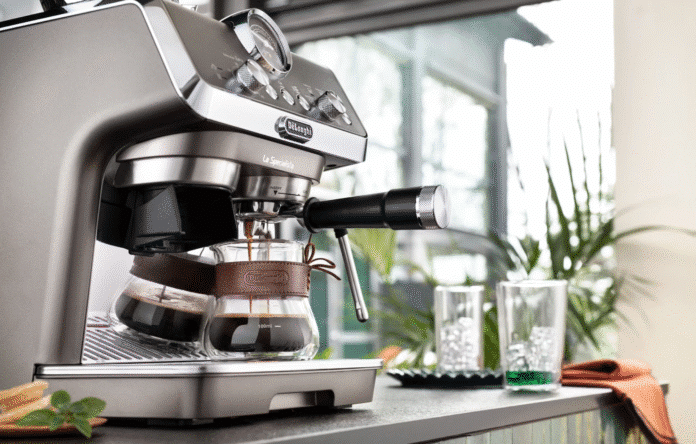 Macchina da caffè De’Longhi Dedica Style compatta con tazze pronte