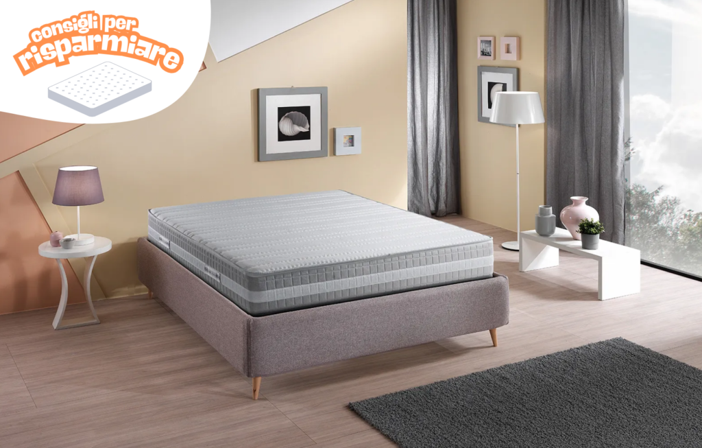 Materasso grigio perdormire su base moderna con promozioni online