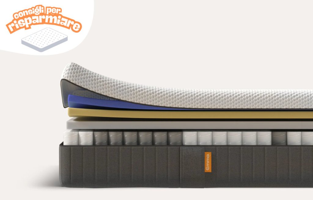 Materasso memory foam: strati interni e sconti online Emma