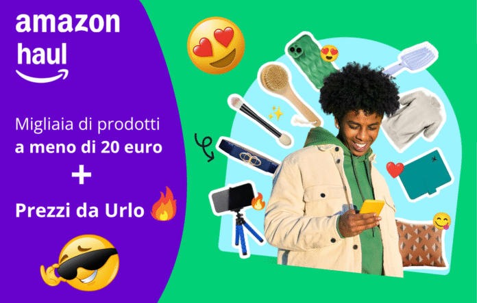 Immagine promozionale di Amazon Haul con prodotti low cost e offerte sotto i 20 euro