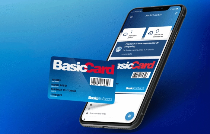 BasicCard digitale su smartphone per ottenere sconti online su K-Way, Superga e brand BasicNet