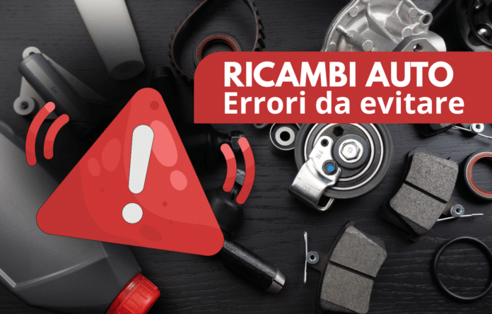 ricambi auto online con simbolo di avviso per indicare errori da evitare nella scelta dei componenti