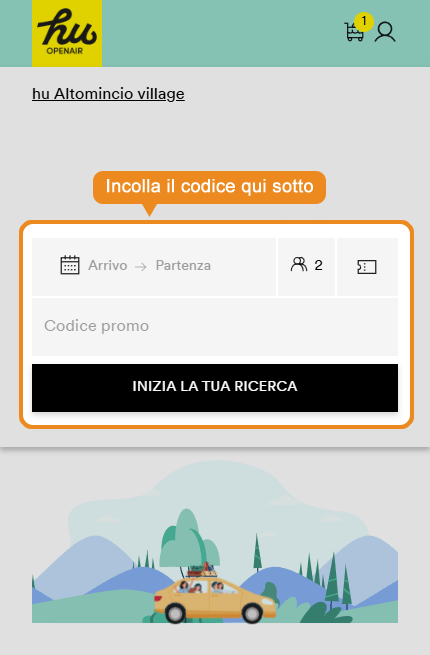 Dove inserire il codice sconto hu openair