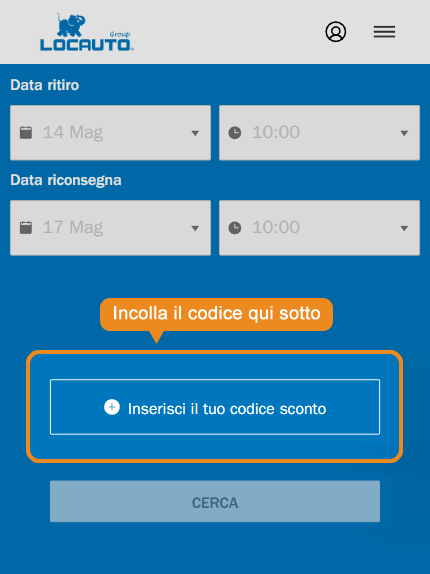 Dove inserire il codice sconto Locauto