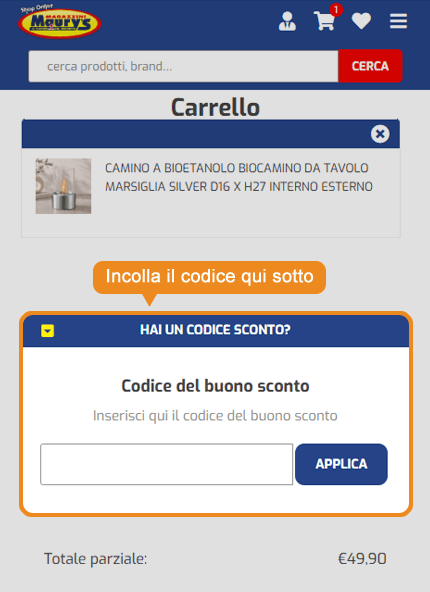 Dove inserire il codice sconto Maury's