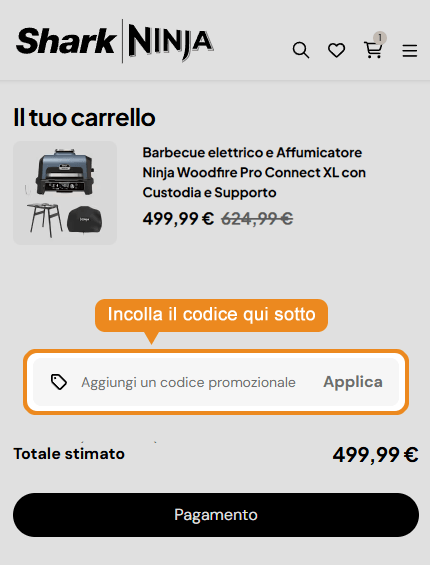 Dove inserire il codice sconto SharkNinja